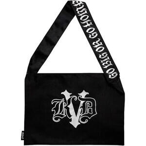 Kat Von D Beauty "Go Big Or Go Home" Canvas KVD Logo Black Large Tote Bag 17"x12